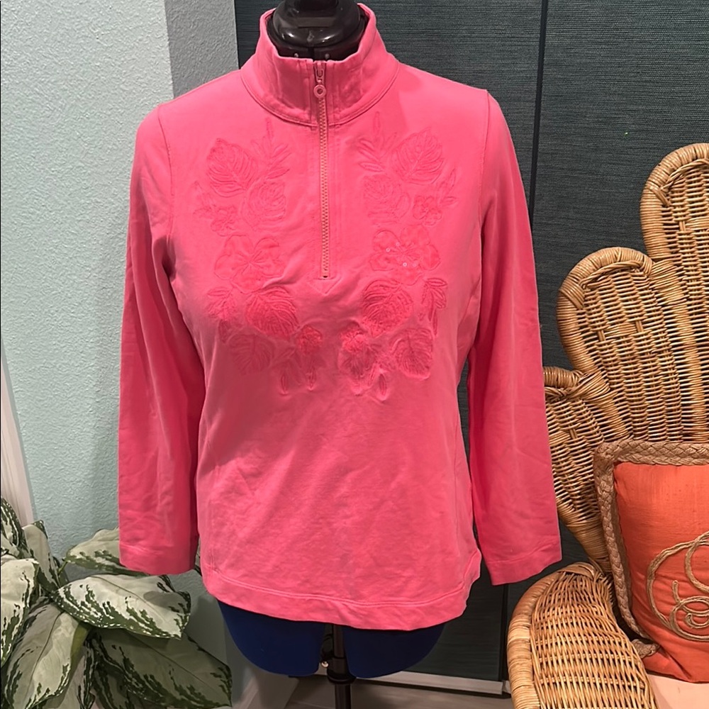 Tommy Bahama Pink Mandarin Collar Hoodie